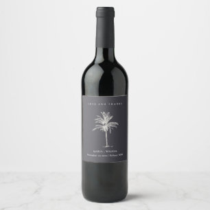 Étiquette Pour Bouteilles De Vin Palmier Tropical Marine Kraft Mariage Merci
