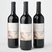 Étiquette Pour Bouteilles De Vin Palmier Tropical Rustique (Bouteilles)