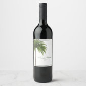 Étiquette Pour Bouteilles De Vin Palmier Vert Simple (Devant)