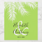 Étiquette Pour Bouteilles De Vin Palmiers sur Mariage de chaux (Étiquettes simples)