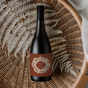 Étiquette Pour Bouteilles De Vin Pampas bohème moderne herbe botanique élégante vic