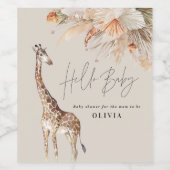 Étiquette Pour Bouteilles De Vin Pampas botanique herbe girafe moderne safari chic (Étiquettes simples)