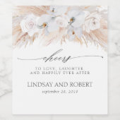 Étiquette Pour Bouteilles De Vin Pampas Grass Orchidées Blanches Tropical Folio Exo (Étiquettes simples)