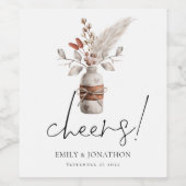 Étiquette Pour Bouteilles De Vin Pampas rustique Grass Chevaux Noms Mariage (Étiquettes simples)