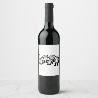 Étiquette Pour Bouteilles De Vin panda amis vin étiquette