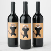 Étiquette Pour Bouteilles De Vin Panda rouge (Bouteilles)