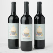 Étiquette Pour Bouteilles De Vin Panier de sable de Noël de plage (Bouteilles)