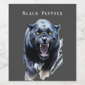 Étiquette Pour Bouteilles De Vin Panthère noire (Étiquettes simples)