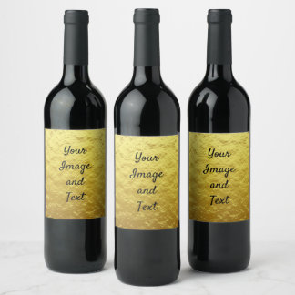 Étiquette Pour Bouteilles De Vin Papier doré de luxe personnalisé