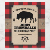 Étiquette Pour Bouteilles De Vin Papier rustique Kraft Look Buffalo plaqué avec bis (Étiquettes simples)