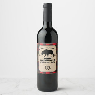 Étiquette Pour Bouteilles De Vin Papier rustique Kraft Look Buffalo plaqué avec bis