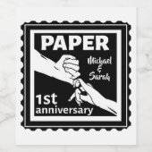 Étiquette Pour Bouteilles De Vin Papier traditionnel 1er anniversaire mariage (Étiquettes simples)