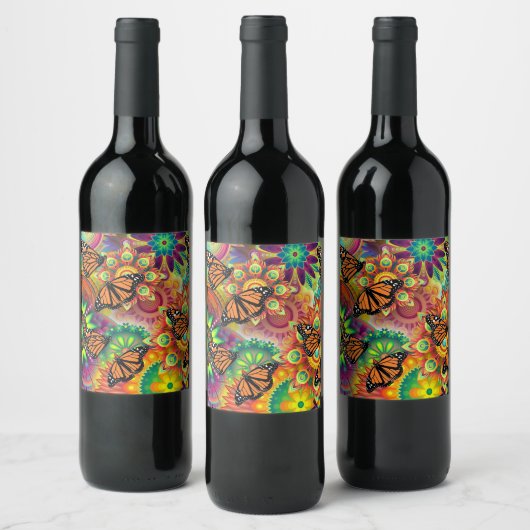 Étiquette Pour Bouteilles De Vin Papillon (Bouteilles)