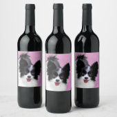 Étiquette Pour Bouteilles De Vin Papillon (blanc et noir) Peinture - Chien Art (Bouteilles)