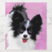 Étiquette Pour Bouteilles De Vin Papillon (blanc et noir) Peinture - Chien Art (Étiquettes simples)