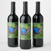 Étiquette Pour Bouteilles De Vin Papillon bleu (Bouteilles)