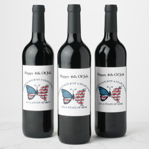 Étiquette Pour Bouteilles De Vin Papillon du 4 juillet