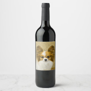 Étiquette Pour Bouteilles De Vin Papillon (Hound Tri) Peinture - Art Chien original