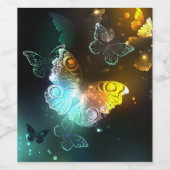 Étiquette Pour Bouteilles De Vin Papillon lumineux et papillons de nuit (Étiquettes simples)