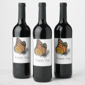 Étiquette Pour Bouteilles De Vin Papillon Monarque Texte Personnalisable (Bouteilles)