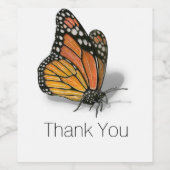 Étiquette Pour Bouteilles De Vin Papillon Monarque Texte Personnalisable (Étiquettes simples)