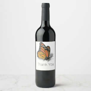 Étiquette Pour Bouteilles De Vin Papillon Monarque Texte Personnalisable