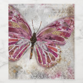 Étiquette Pour Bouteilles De Vin Papillon Rougeoyant (Étiquettes simples)