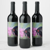 Étiquette Pour Bouteilles De Vin Papillon sur fleur (Bouteilles)