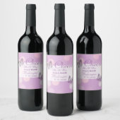 Étiquette Pour Bouteilles De Vin Papillon violet Customisé Mariage (Bouteilles)