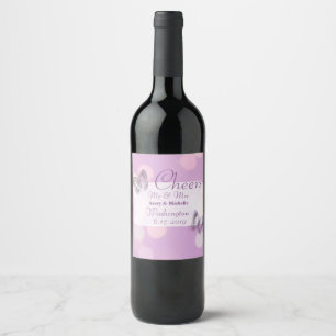 Étiquette Pour Bouteilles De Vin Papillon Violet Mariage Personnalisé