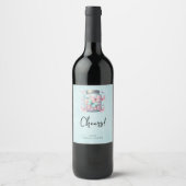 Étiquette Pour Bouteilles De Vin Papillons Fantaisistes dans un Pot (Devant)
