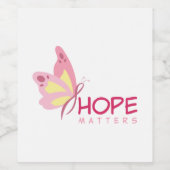 Étiquette Pour Bouteilles De Vin Papillons pour le cancer du sein (Étiquettes simples)