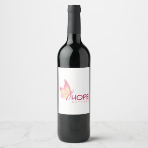 Étiquette Pour Bouteilles De Vin Papillons pour le cancer du sein
