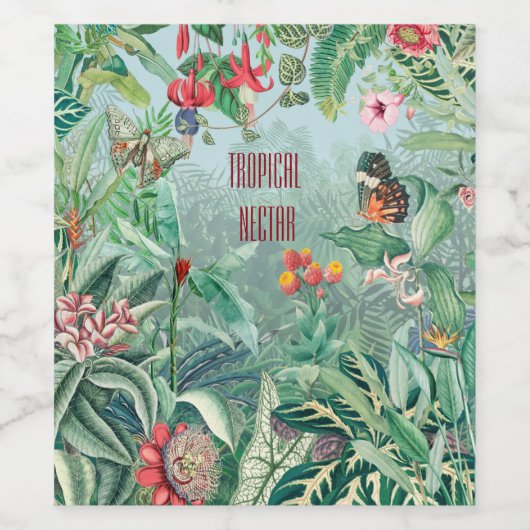 Étiquette Pour Bouteilles De Vin Paradis tropical (Étiquettes simples)