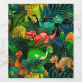 Étiquette Pour Bouteilles De Vin Parc Dinosaur (Étiquettes simples)