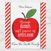 Étiquette Pour Bouteilles De Vin Parce que l'enseignant ne peut pas survivre seul s (Étiquettes simples)