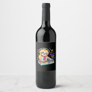 Étiquette Pour Bouteilles De Vin Paresseux Beats rétro vintage vibrant