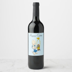 Étiquette Pour Bouteilles De Vin Parfait, Cool Joyeux Pâques, Lapin