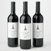 Étiquette Pour Bouteilles De Vin Paris Elegance Tour Eiffel noir et blanc (Bouteilles)