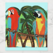 ÉTIQUETTE POUR BOUTEILLES DE VIN PARROTS (Étiquettes simples)