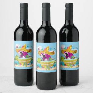 ÉTIQUETTE POUR BOUTEILLES DE VIN PARROTS