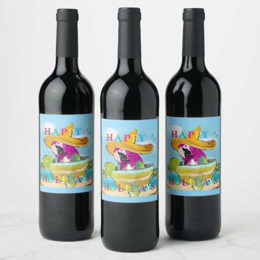 ÉTIQUETTE POUR BOUTEILLES DE VIN PARROTS (Bouteilles)