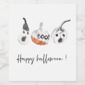 Étiquette Pour Bouteilles De Vin Parti Citrouille éffrayant | Bonne Halloween (Étiquettes simples)