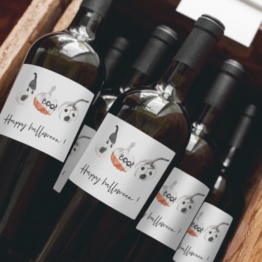 Étiquette Pour Bouteilles De Vin Parti Citrouille éffrayant | Bonne Halloween