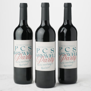Étiquette Pour Bouteilles De Vin Parti d'adieu du PCS - Militaire moderne s'éloigne