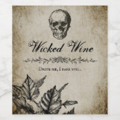 Étiquette Pour Bouteilles De Vin Parti d'Halloween de Wicked Affair (Étiquettes simples)