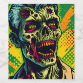 Étiquette Pour Bouteilles De Vin Parti d'Halloween Zombie éffrayant (Étiquettes simples)