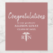 Étiquette Pour Bouteilles De Vin Parti Médicale rose rose (Étiquettes simples)