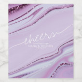 Étiquette Pour Bouteilles De Vin Parties scintillant Abstraite Strata Cheers Lilac (Étiquettes simples)