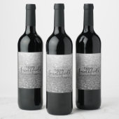 Étiquette Pour Bouteilles De Vin Parties scintillant argent moderne (Bouteilles)